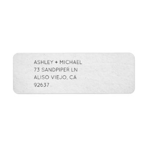Étiquette de adresse papier artisanal noir et blan