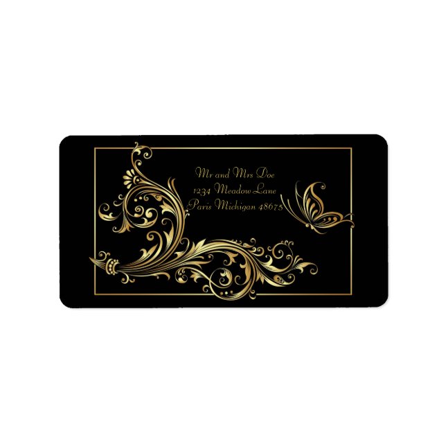 Étiquette de adresse/papillon et perruques (Devant)