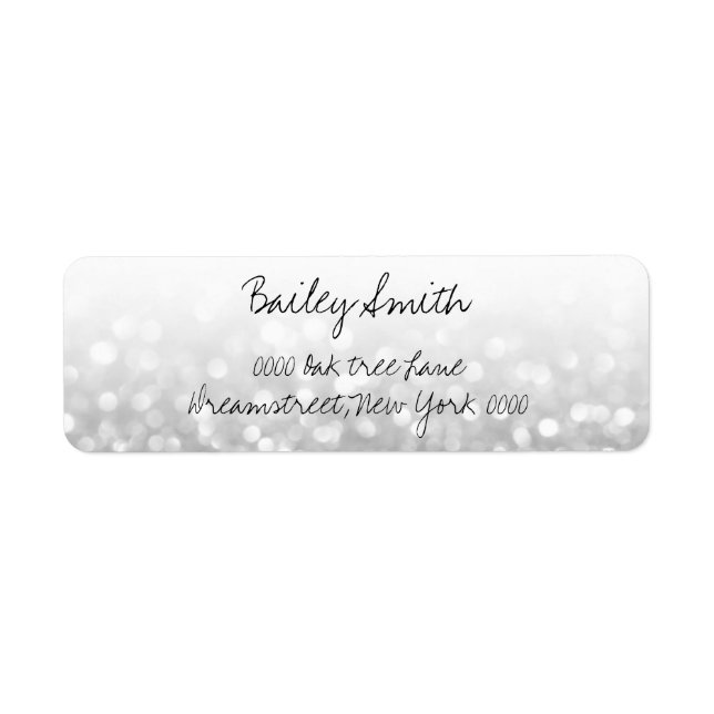 Étiquette de adresse Parties scintillant argent (Devant)