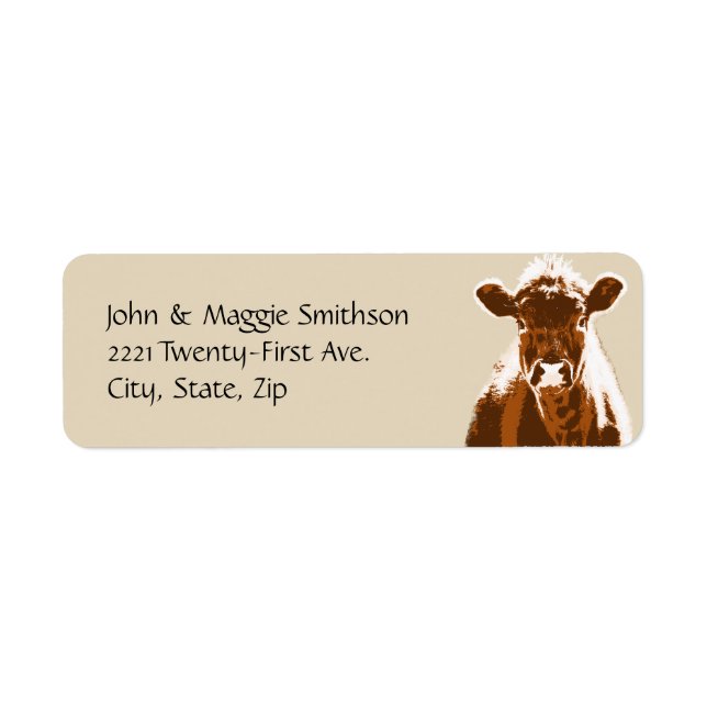 Étiquette de adresse personnalisé Brown animal de  (Devant)
