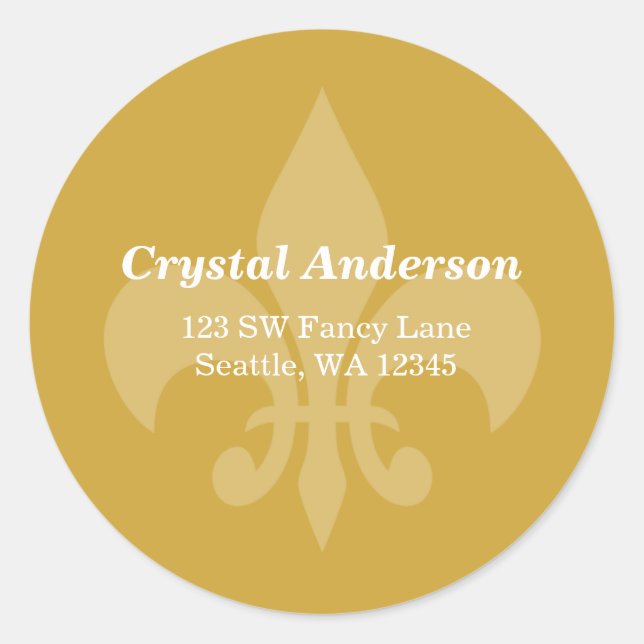 Étiquette de adresse personnalisé Gold et White Fl (Devant)