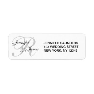Étiquette de adresse personnalisé Mariage monogram