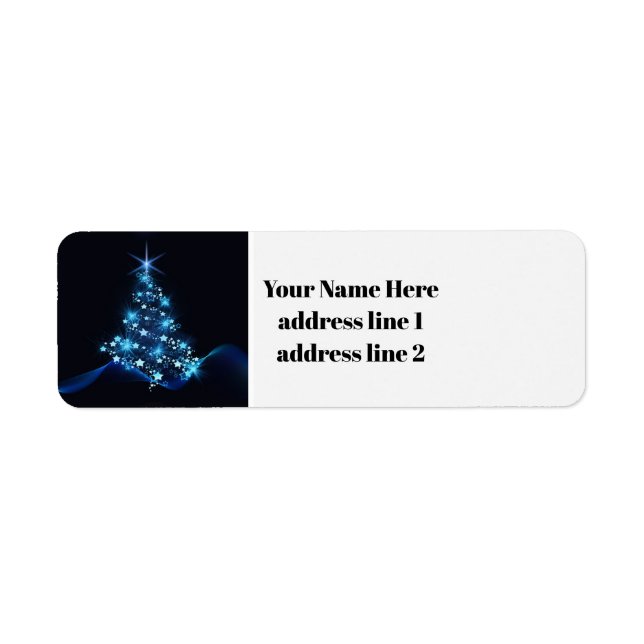 étiquette de adresse personnalisé Noël bleu modern (Devant)