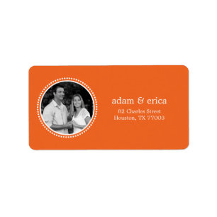 Étiquette de adresse photo de cadre élégant (orang