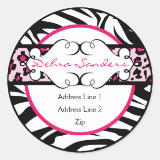 Étiquette de adresse Poster de animal Hip Hot Pink