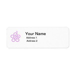 étiquette de adresse pourpre de fleur de ketmie