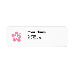 étiquette de adresse rose de fleur de ketmie