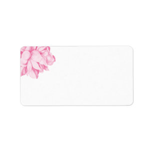 Étiquette de adresse rose de pivoine
