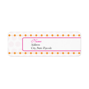 Étiquette de adresse rose et orange de retour de