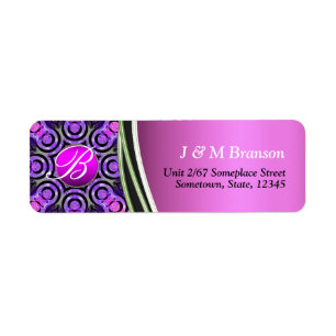 Étiquette de adresse rose violet à bille