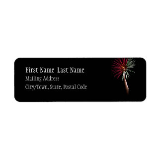 Étiquette de adresse rouge et vert Palm