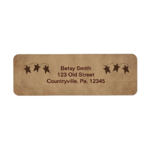 Étiquette de adresse rouillé d'étoiles