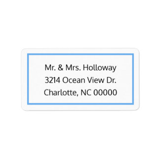Étiquette de adresse RSVP bleu et blanc