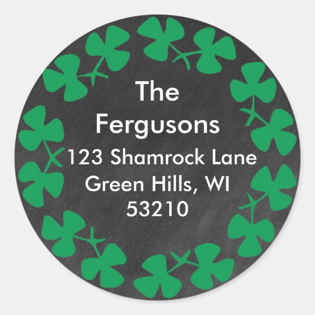 Étiquette de adresse Shamrock irlandais (Devant)