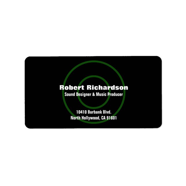 Étiquette de adresse Sound Designer (Devant)