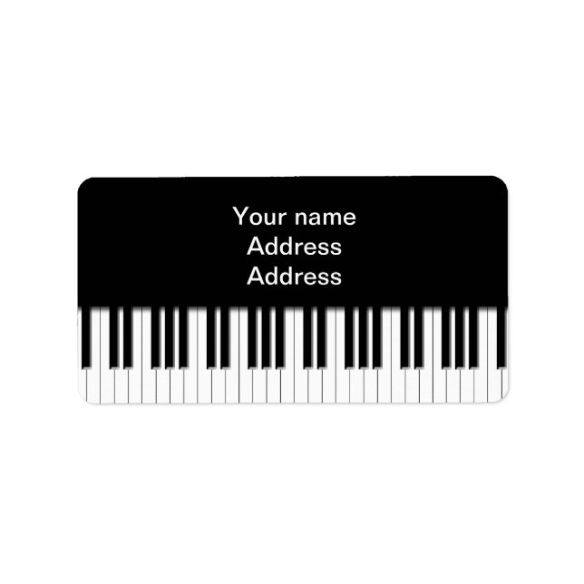 Étiquette de adresse - Touches de piano noir blanc (Devant)
