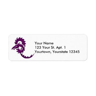 Étiquette de adresse tribal pourpre de dragon
