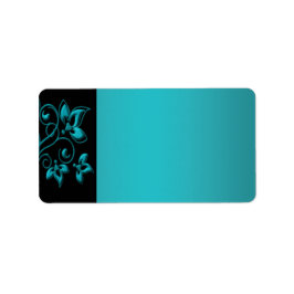 Étiquette de adresse turquoise et noir