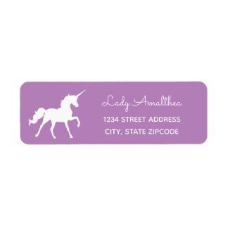 Étiquette de adresse Unicorne pourpre