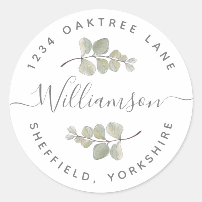 Étiquette de adresse verdoyant (Devant)