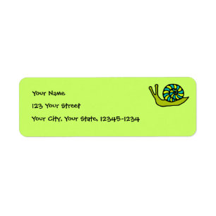 Étiquette de adresse vert de retour d'escargot
