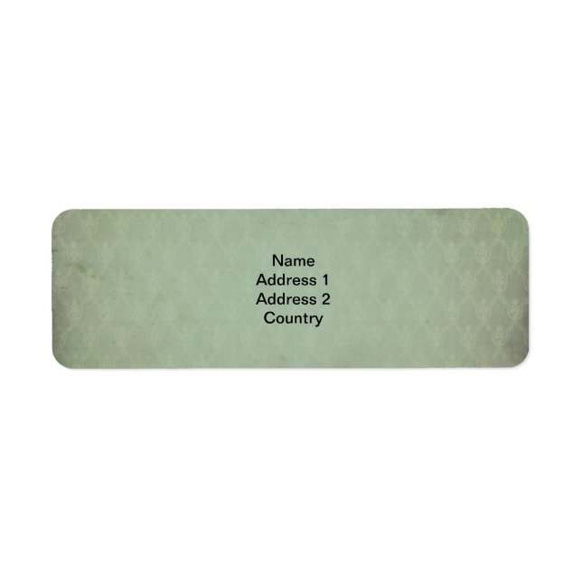 Étiquette de adresse vert vintage (Devant)
