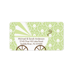 Étiquette de adresse vintage de baby shower de