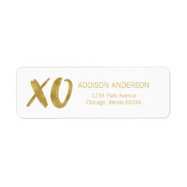 Étiquette de adresse XOXO Gold Foil brossé