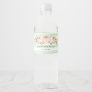 Étiquette de Baby shower à la menthe rose