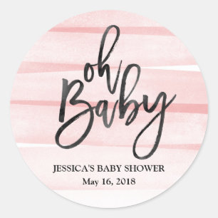 Étiquette de Baby shower de couleur rose