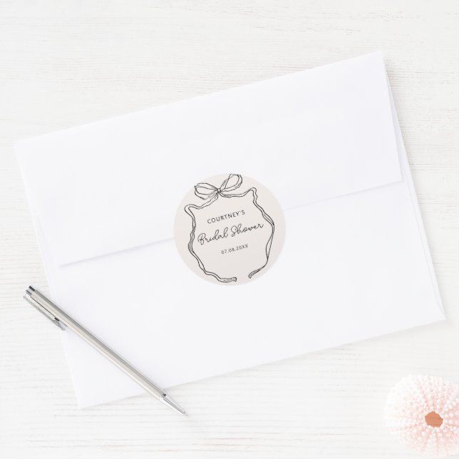 Étiquette de baby shower de mariage ruban capricie (Enveloppe)