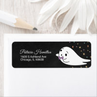 Étiquette de Baby Shower Halloween pour Bébé Fantô