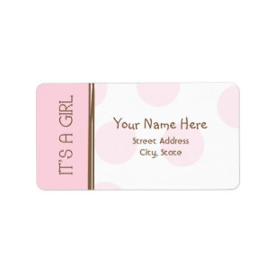 Étiquette de baby shower - rose et brun - c'est