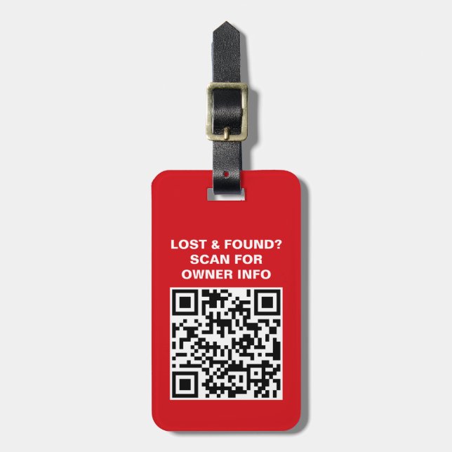 Étiquette de bagage à code QR de voyage (Devant Vertical)