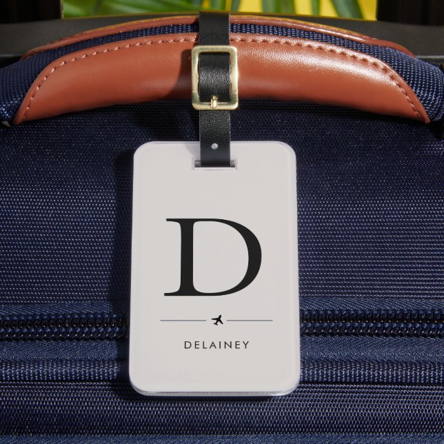 Étiquette de bagage à monogramme élégant (Insitu Rectoal 2)