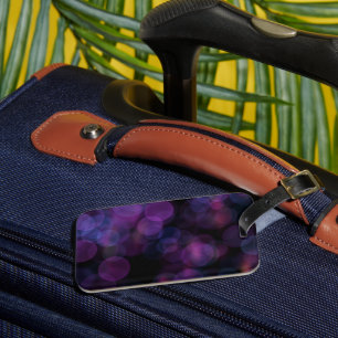 Étiquette de bagage abstraite violet foncé à effet
