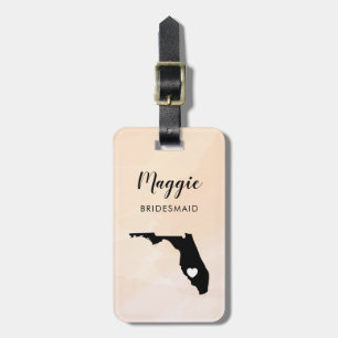 Étiquette de bagage carte de Floride, Bienvenue à 