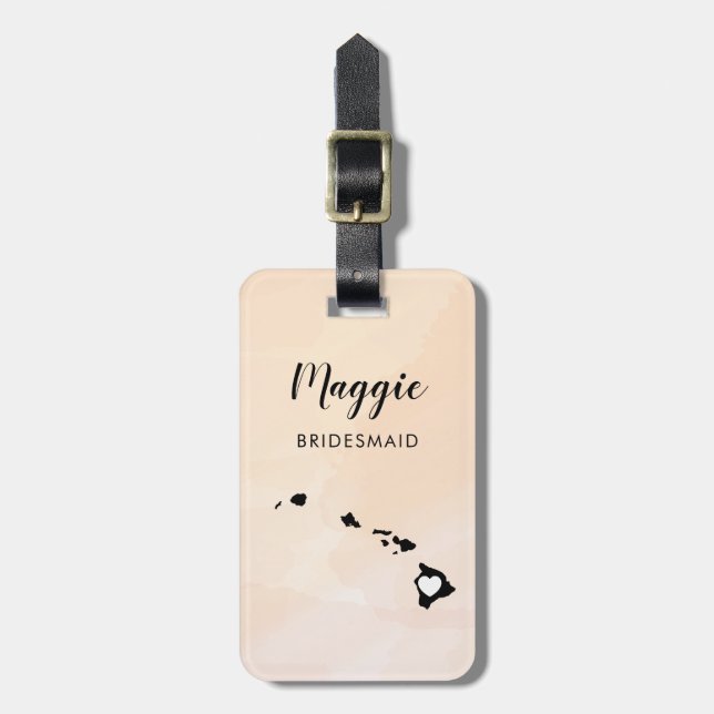 Étiquette de bagage carte d'Hawaï, Bienvenue à la  (Devant Vertical)