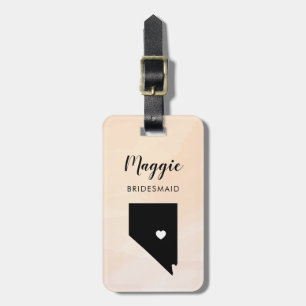 Étiquette de bagage carte du Nevada, Bienvenue à l