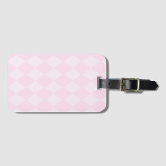 Étiquette de bagage classique rose à carreaux desi