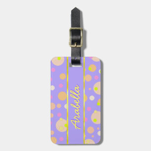 Étiquette de bagage de à petits pois de fille