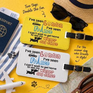 Étiquette de bagage de voyage à Londres en France