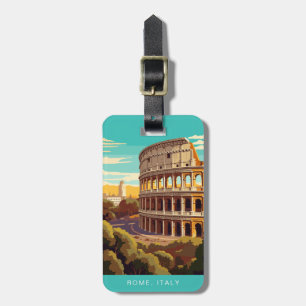 Étiquette de bagage de voyage à Rome Italie