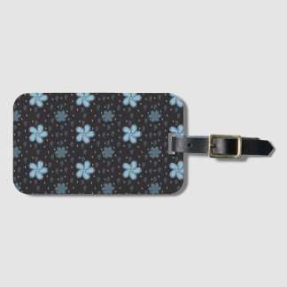 Étiquette de bagage designer à motifs Paisley noir