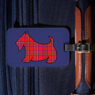 Étiquette de bagage Terrier Écossais à carreaux