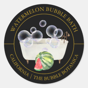 Étiquette de bain à bulle de pastèque