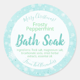 Étiquette de bain à vapeur Snowflake Peppermenthe
