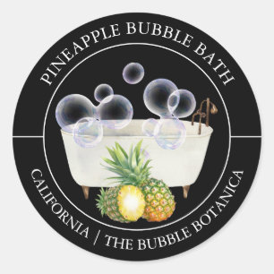 Étiquette de bain de bulle d'ananas
