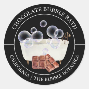 Étiquette de bain de bulle de chocolat