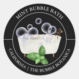 Étiquette de bain de bulle de menthe